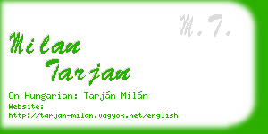 milan tarjan business card